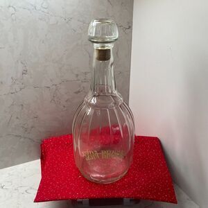 Vintage Ezra Brooks Whiskey Bourbon Decanter Clear Glass Empty Bottle 12.7" tall